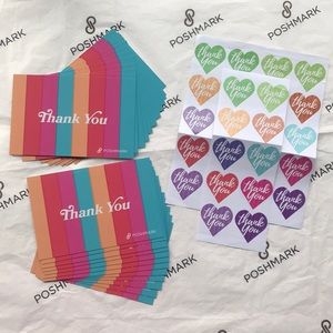 Poshmark Summer Thank You Cards & Stickers bundle NEW